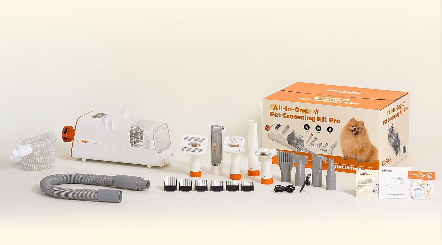 Ultimate 3-in-1 Pet Grooming Solution: Rechargeable Hair Trimmer with 28000Pa Suction, 2L Vacuum Capacity, 9 Tools & LED Touch Screen