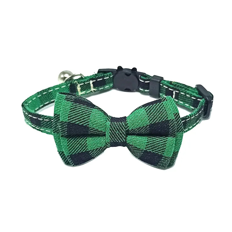 Adorable Cat Collar with Bow Tie and Bell - Adjustable Elastic Design for Cats