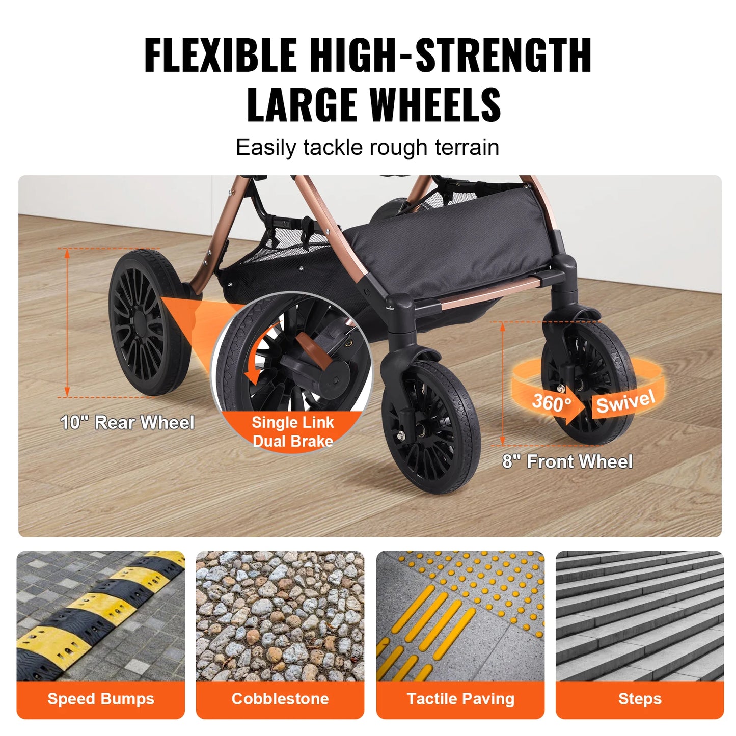 Ultimate 30KG Foldable Pet Stroller with Brakes & Storage - Ideal for Small to Medium Dogs!
