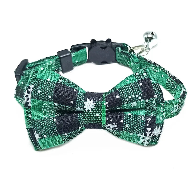 Adorable Cat Collar with Bow Tie and Bell - Adjustable Elastic Design for Cats