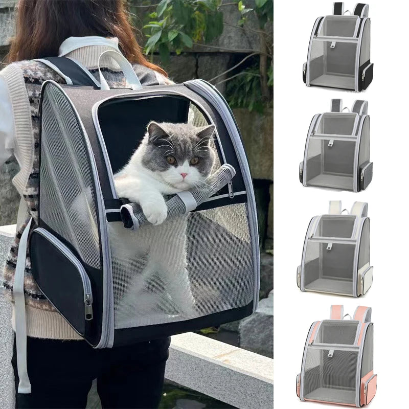 Breathable Pet Cat Carrier Backpack - Ideal for Cats & Small Dogs Up to 6kg - Perfect for Outdoor Travel!