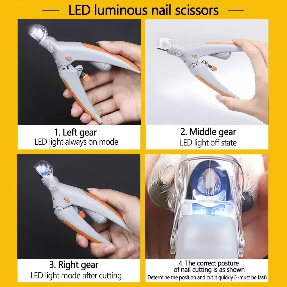Brighten Up Your Pet's Grooming Experience with Our LED Nail Clipper - Ideal for Cats & Dogs!