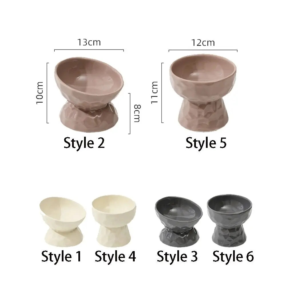 Stylish Non-Slip Ceramic Cat and Dog Bowl - Slanted/Flat Design for Easy Feeding and Hydration