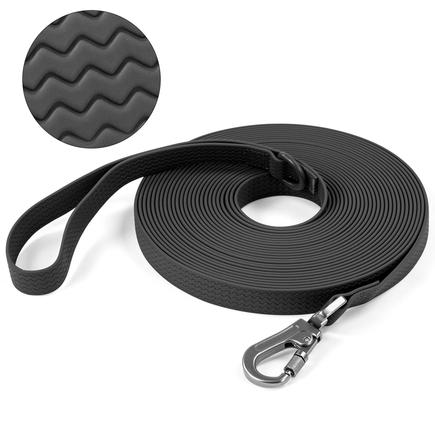 Durable Waterproof PVC Dog Leash - 1.8M, 3M, 5M, 10M Options for Large & Medium Dogs - Easy to Clean with Wave Texture for Training & Running