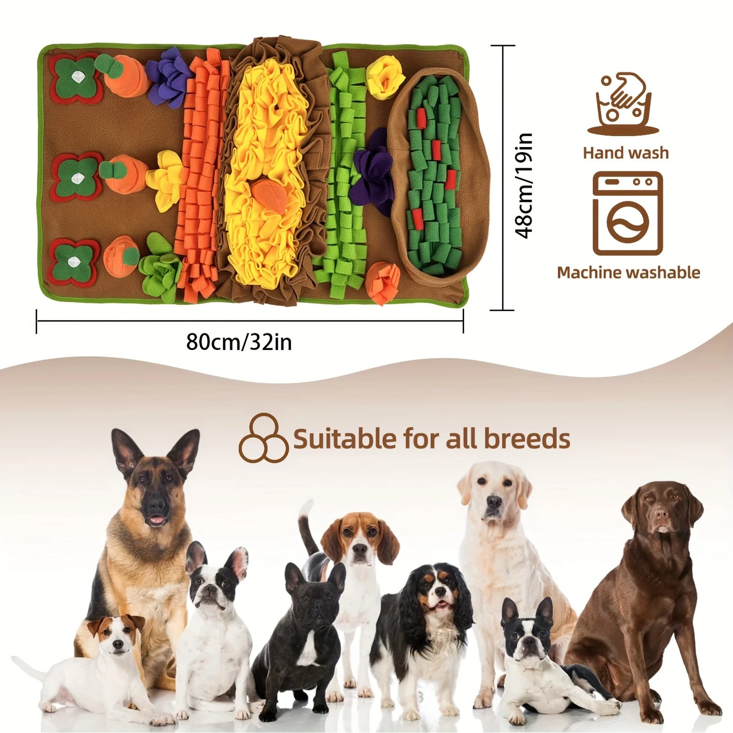 Interactive Pet Snuffle Mat for Dogs - Engaging Nosework Feeding Puzzle for Stress Relief and Training