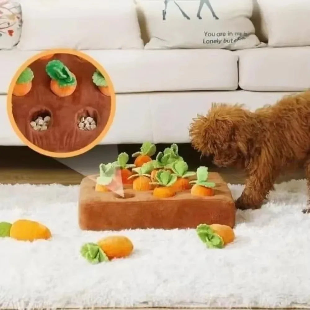 Interactive Carrot Snuffle Mat for Dogs and Cats - Engaging Puzzle Toy for Stress Relief and Chewing Fun!