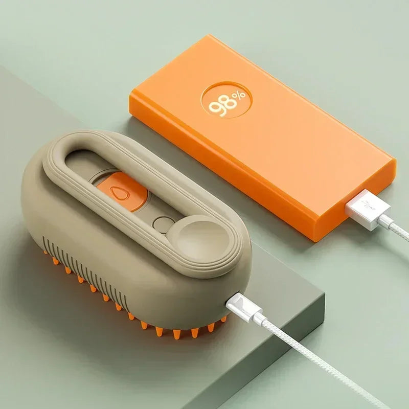 3-in-1 Steam Pet Brush for Dogs and Cats - Massage, Grooming, and Hair Removal Comb