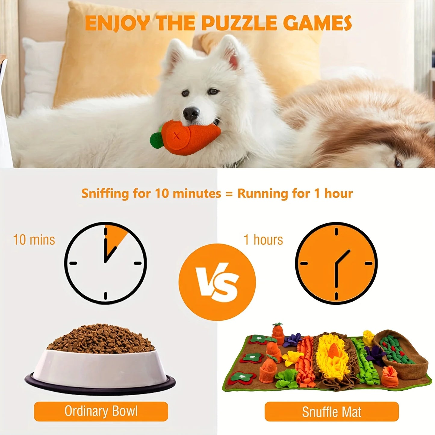 Interactive Pet Snuffle Mat for Dogs - Engaging Nosework Feeding Puzzle for Stress Relief and Training
