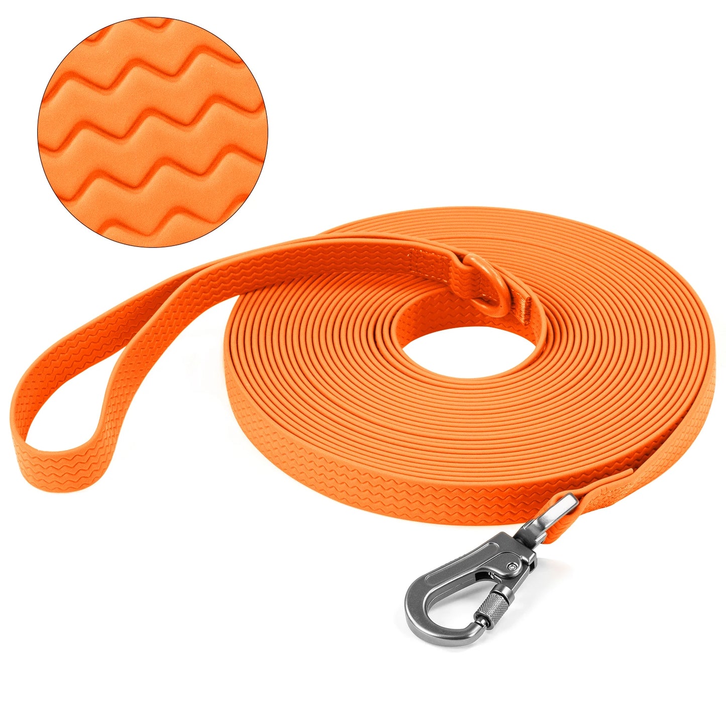 Durable Waterproof PVC Dog Leash - 1.8M, 3M, 5M, 10M Options for Large & Medium Dogs - Easy to Clean with Wave Texture for Training & Running