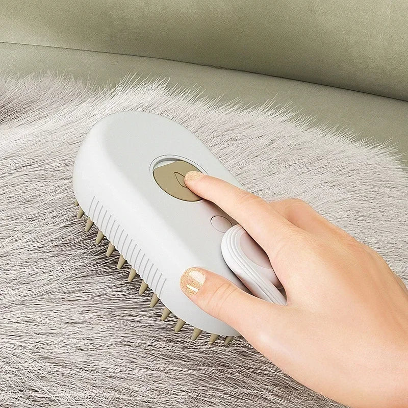 3-in-1 Steam Pet Brush for Dogs and Cats - Massage, Grooming, and Hair Removal Comb