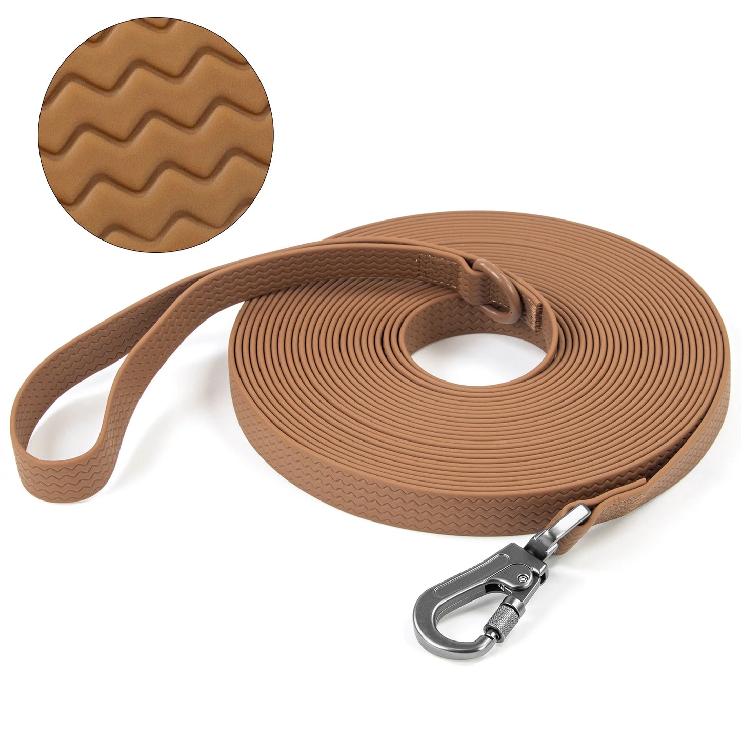 Durable Waterproof PVC Dog Leash - 1.8M, 3M, 5M, 10M Options for Large & Medium Dogs - Easy to Clean with Wave Texture for Training & Running