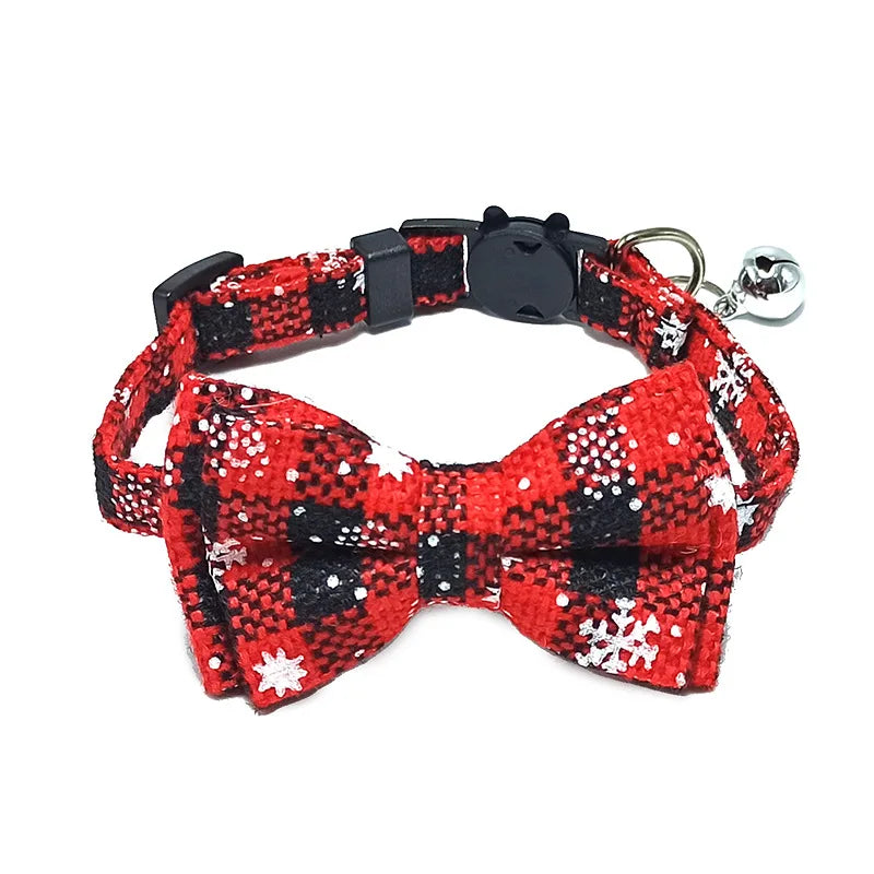 Adorable Cat Collar with Bow Tie and Bell - Adjustable Elastic Design for Cats
