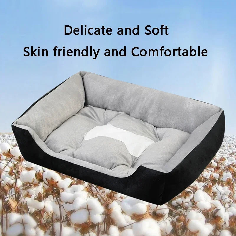 Cosy Square Dog Bed for Cats and Small to Medium Dogs - Thickened Non-Slip Cushion