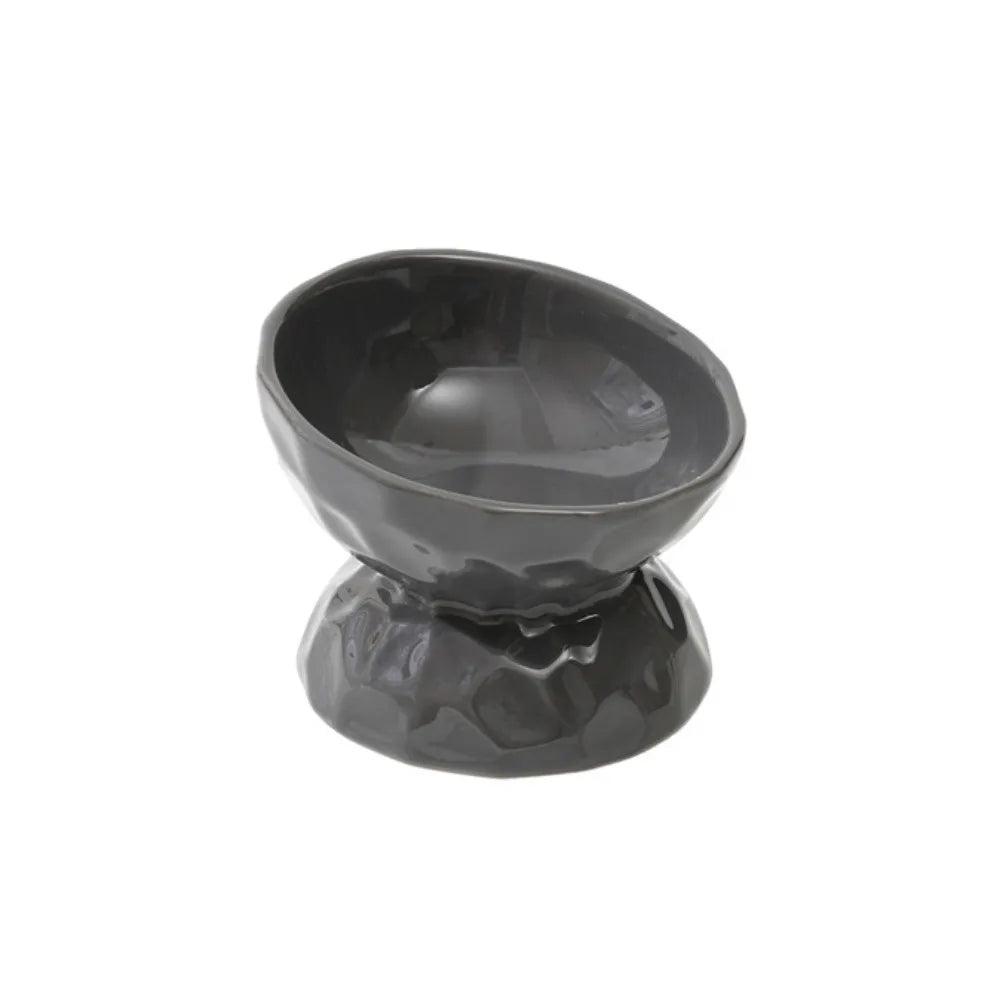 Stylish Non-Slip Ceramic Cat and Dog Bowl - Slanted/Flat Design for Easy Feeding and Hydration