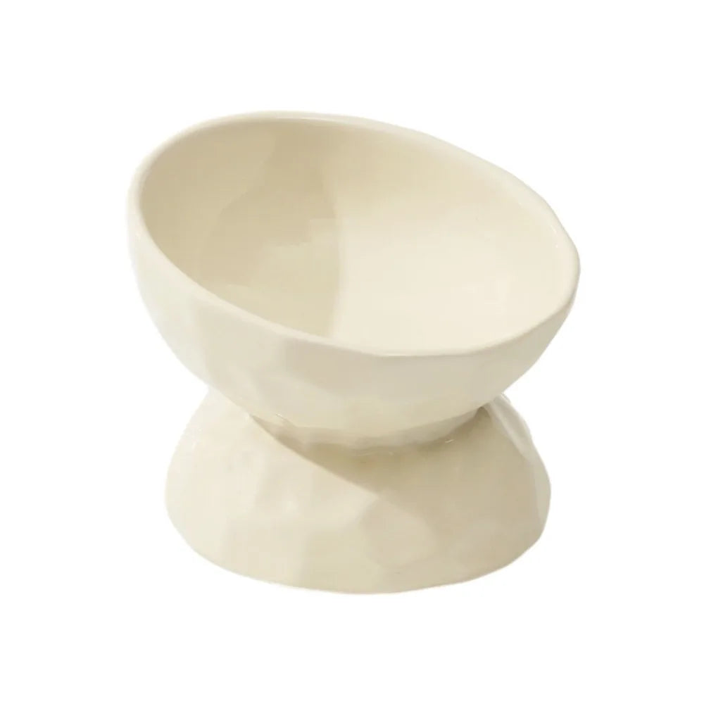 Stylish Non-Slip Ceramic Cat and Dog Bowl - Slanted/Flat Design for Easy Feeding and Hydration