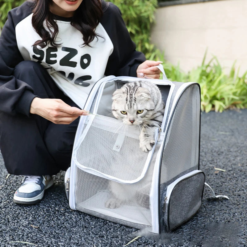 Breathable Pet Cat Carrier Backpack - Ideal for Cats & Small Dogs Up to 6kg - Perfect for Outdoor Travel!