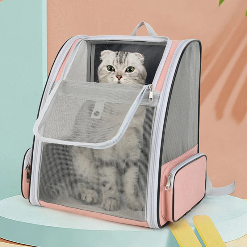 Breathable Pet Cat Carrier Backpack - Ideal for Cats & Small Dogs Up to 6kg - Perfect for Outdoor Travel!