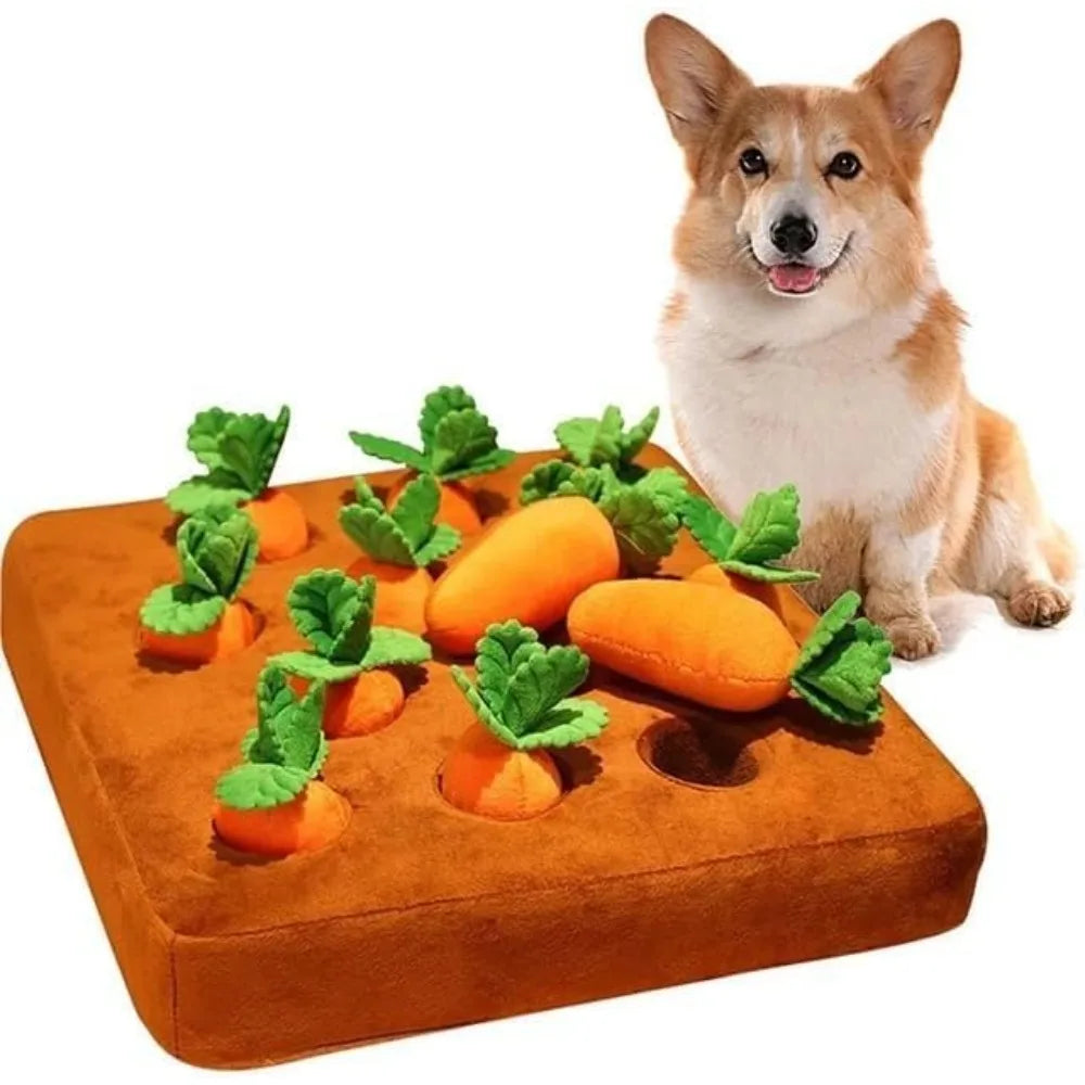 Interactive Carrot Snuffle Mat for Dogs and Cats - Engaging Puzzle Toy for Stress Relief and Chewing Fun!