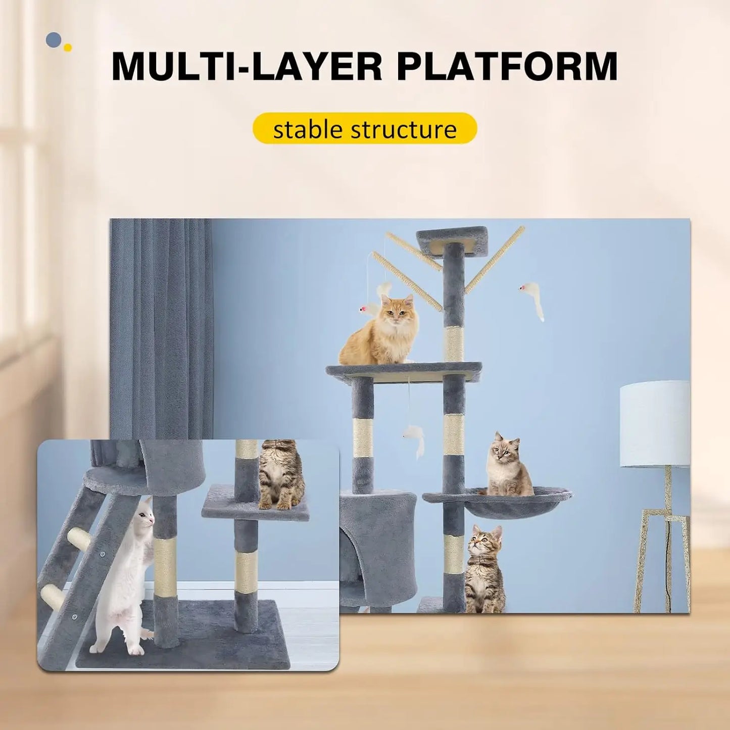 Ultimate Cat Tree Tower - 140cm Climbing Frame & Scratching Post for Indoor/Outdoor Cats