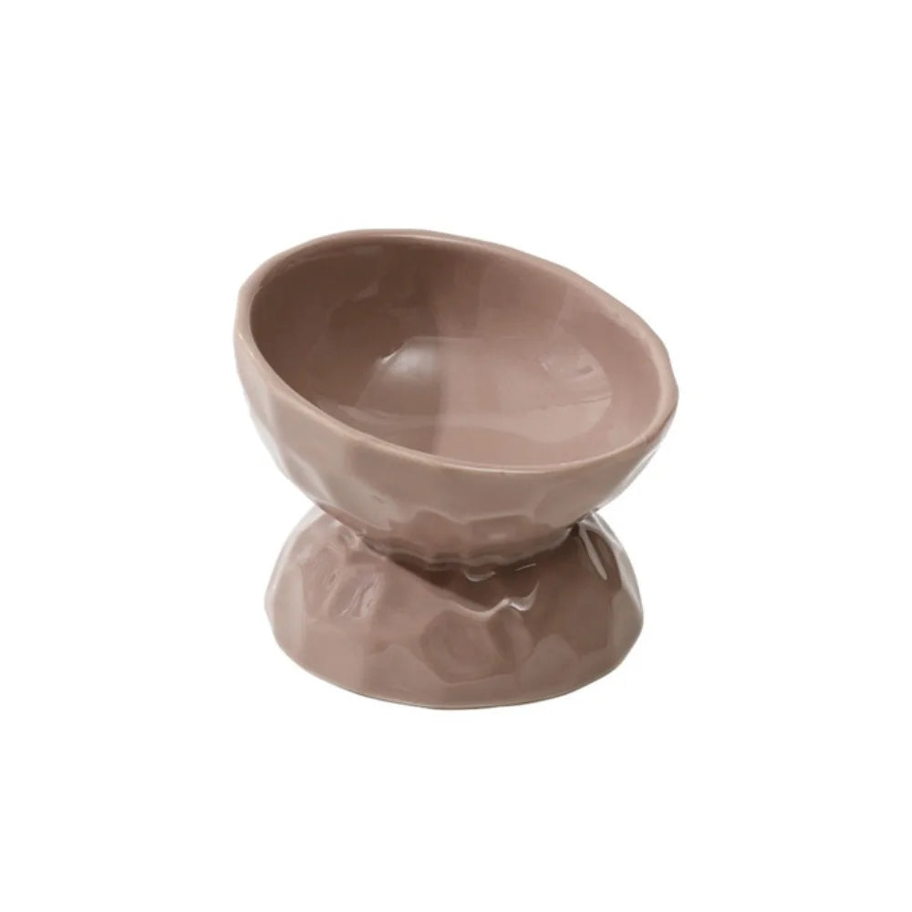 Stylish Non-Slip Ceramic Cat and Dog Bowl - Slanted/Flat Design for Easy Feeding and Hydration
