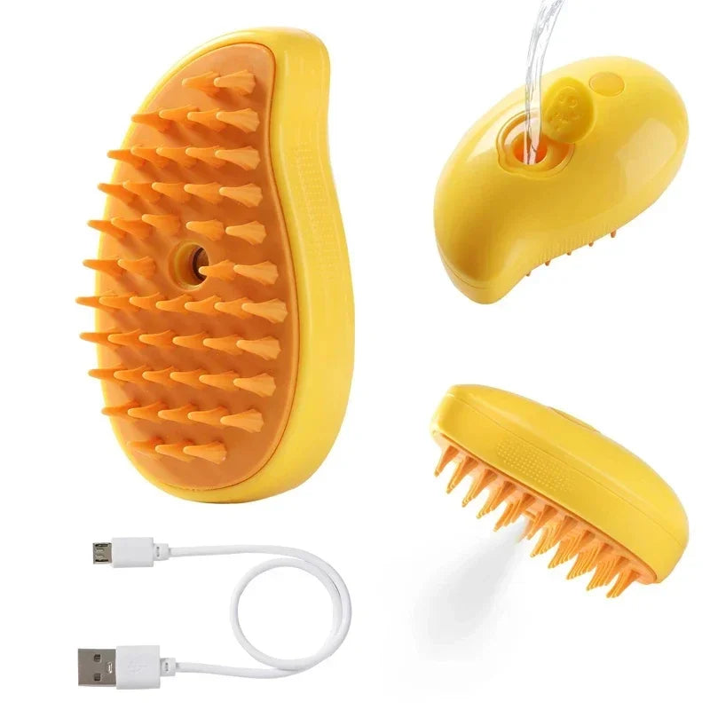 3-in-1 Steam Pet Brush for Dogs and Cats - Massage, Grooming, and Hair Removal Comb