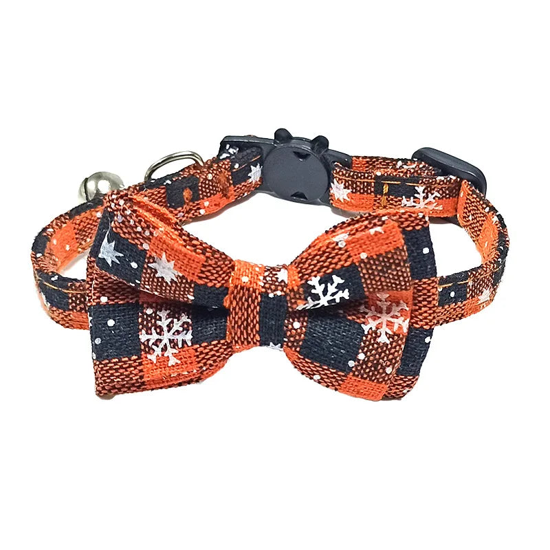 Adorable Cat Collar with Bow Tie and Bell - Adjustable Elastic Design for Cats