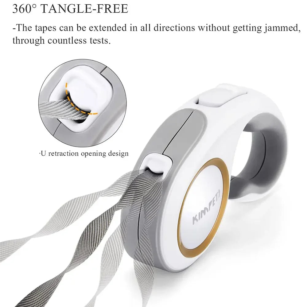Durable 5M Retractable Dog Lead - Automatic Extending Lead for Small to Medium Pets