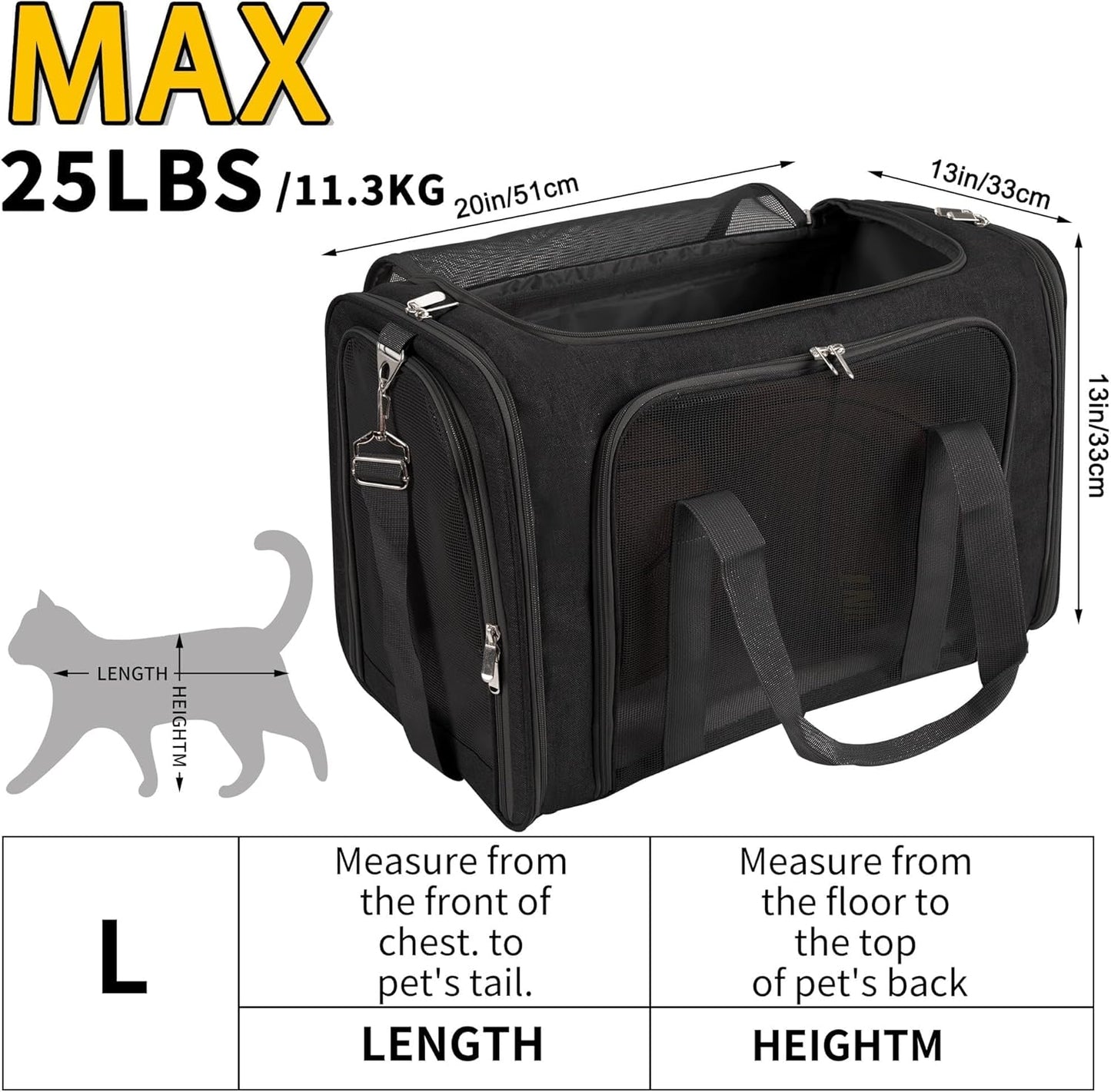 Premium Soft-Sided Pet Carrier Bag - Airline Approved, Portable & Foldable with Shoulder Strap & Removable Mat for Cats & Dogs