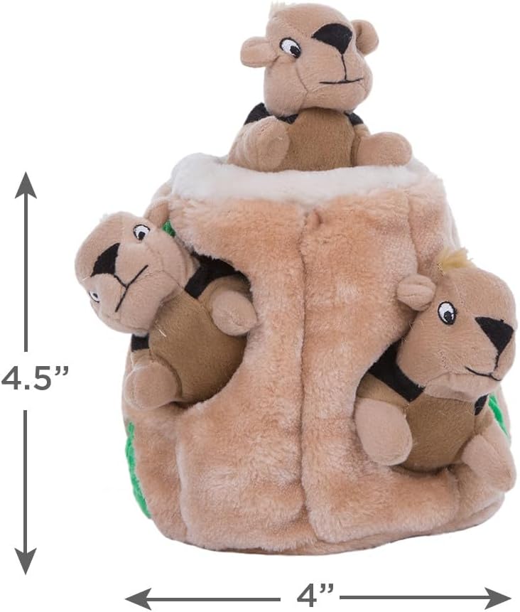 Plush Squirrel Hide and Seek Dog Toy - Interactive Squeaky Toy for Birthday Fun, Mental Stimulation, and Boredom Relief