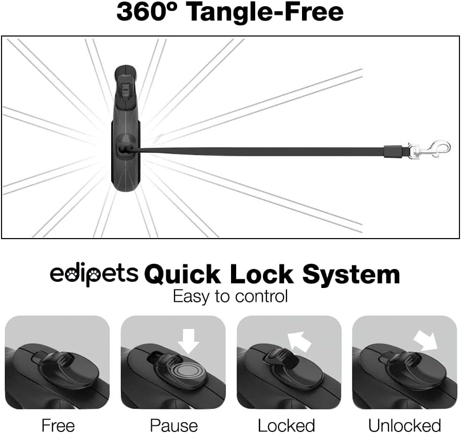 Premium 5m Extendable Dog Leash - 360° Tangle-Free Nylon Tape - Perfect for Training and Walking