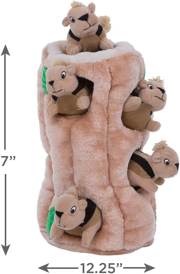 Plush Squirrel Hide and Seek Dog Toy - Interactive Squeaky Toy for Birthday Fun, Mental Stimulation, and Boredom Relief
