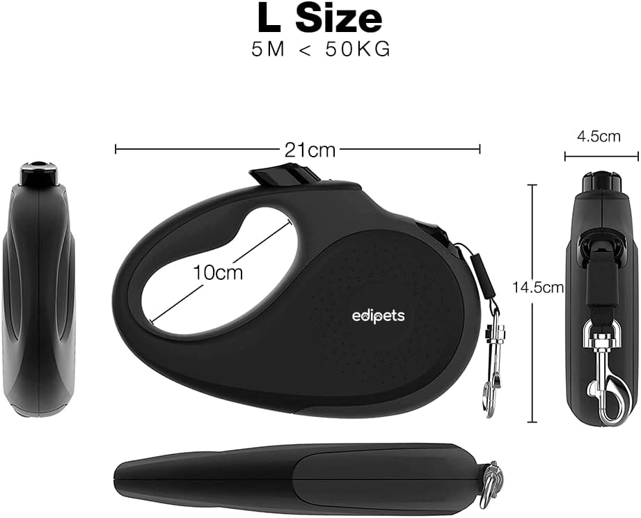 Premium 5m Extendable Dog Leash - 360° Tangle-Free Nylon Tape - Perfect for Training and Walking