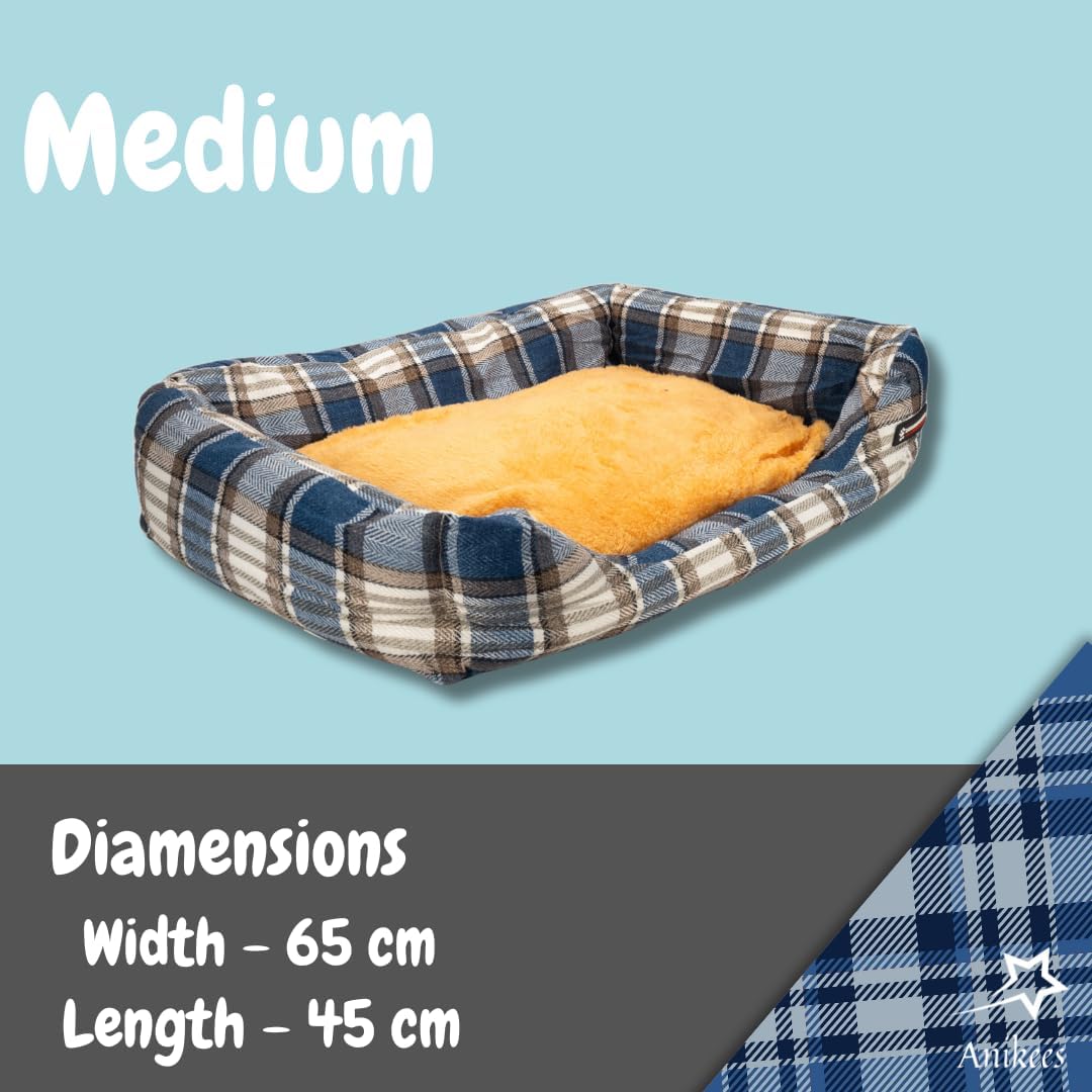 Plush Calming Dog Bed - Washable Cosy Mattress with Non-Slip Bottom