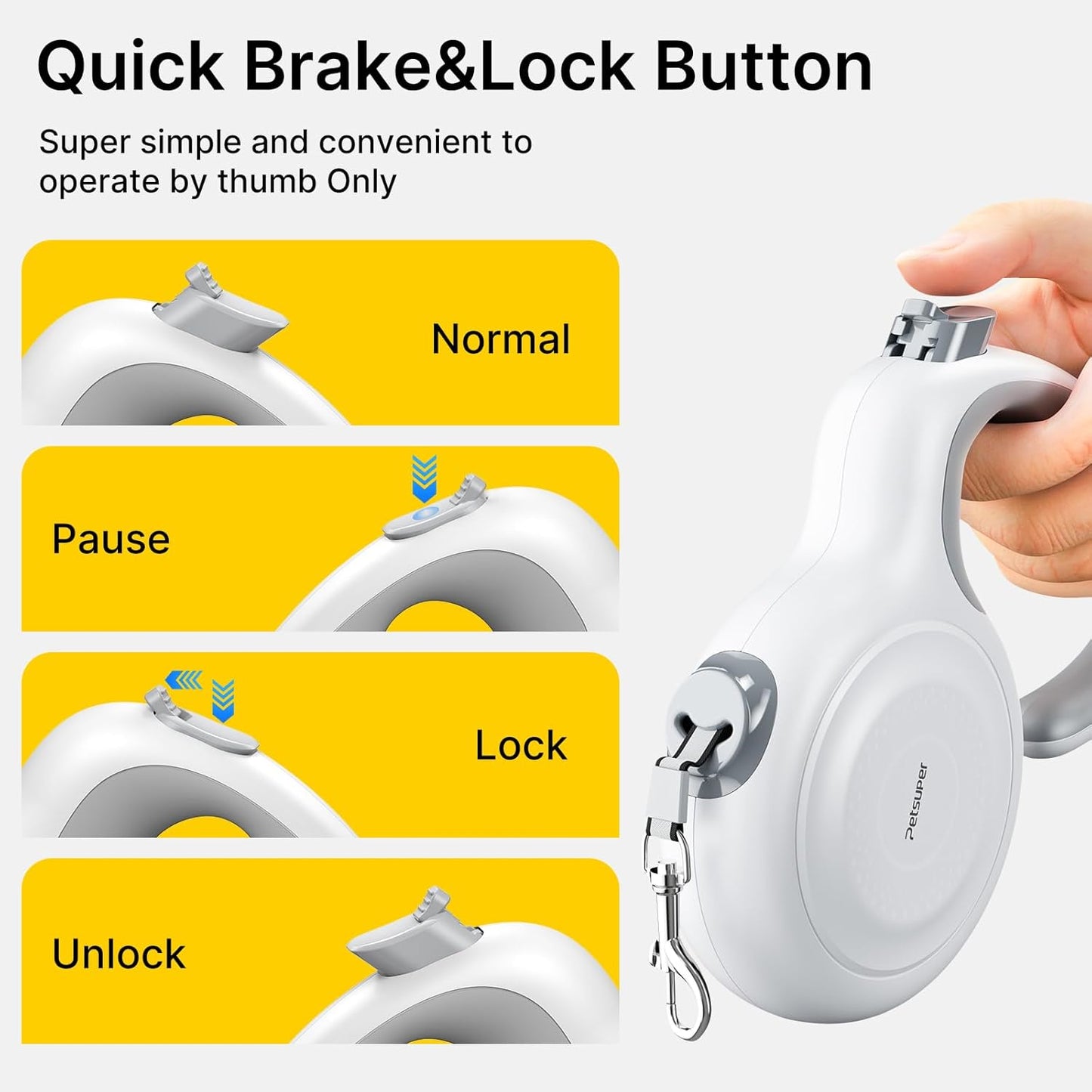 Premium 5M Retractable Dog Lead with Active Brake - Perfect for Medium to Large Dogs up to 60 Kg