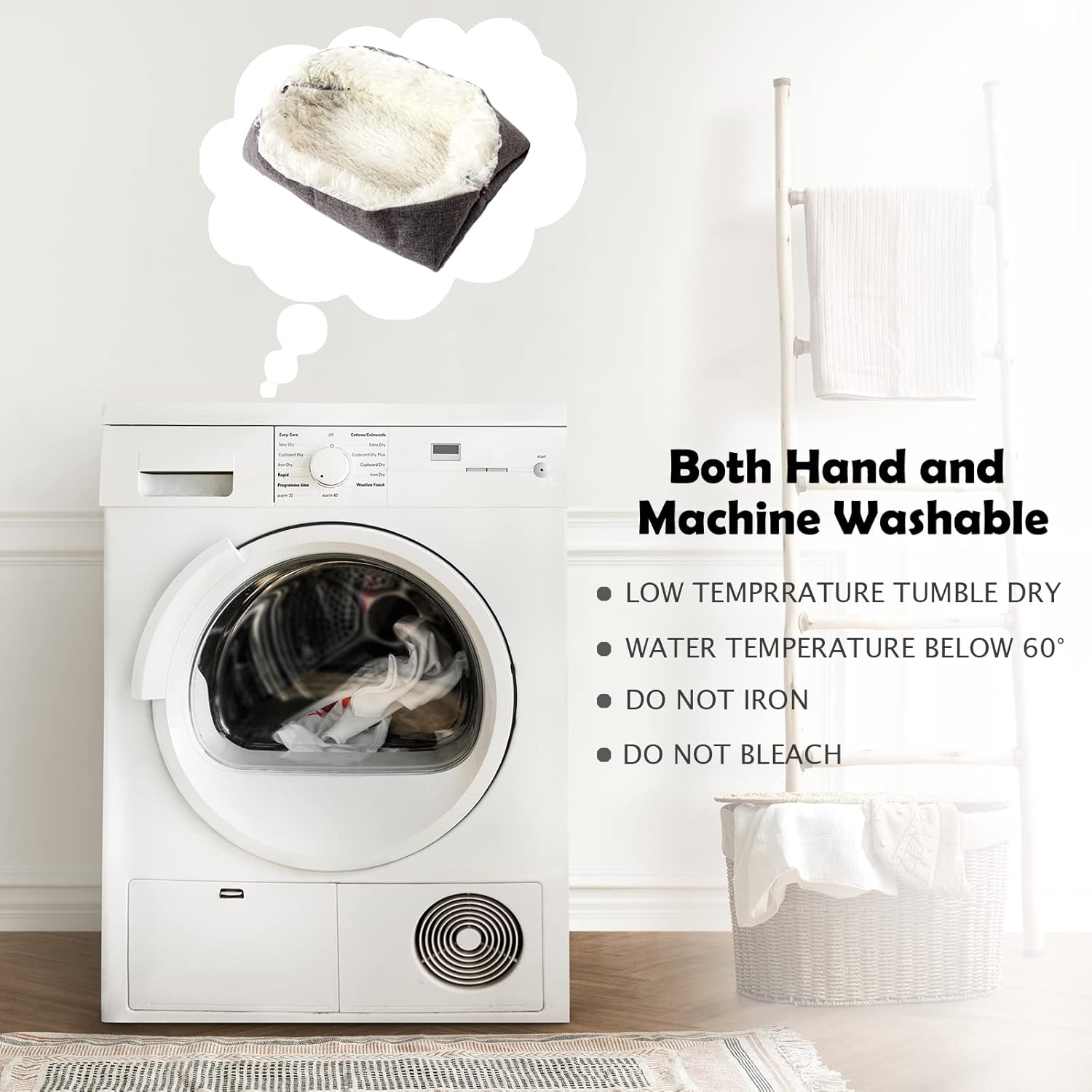 Cosy 2-in-1 Plush Cat Bed & Blanket for Medium Pets - Washable Fluffy Mat 