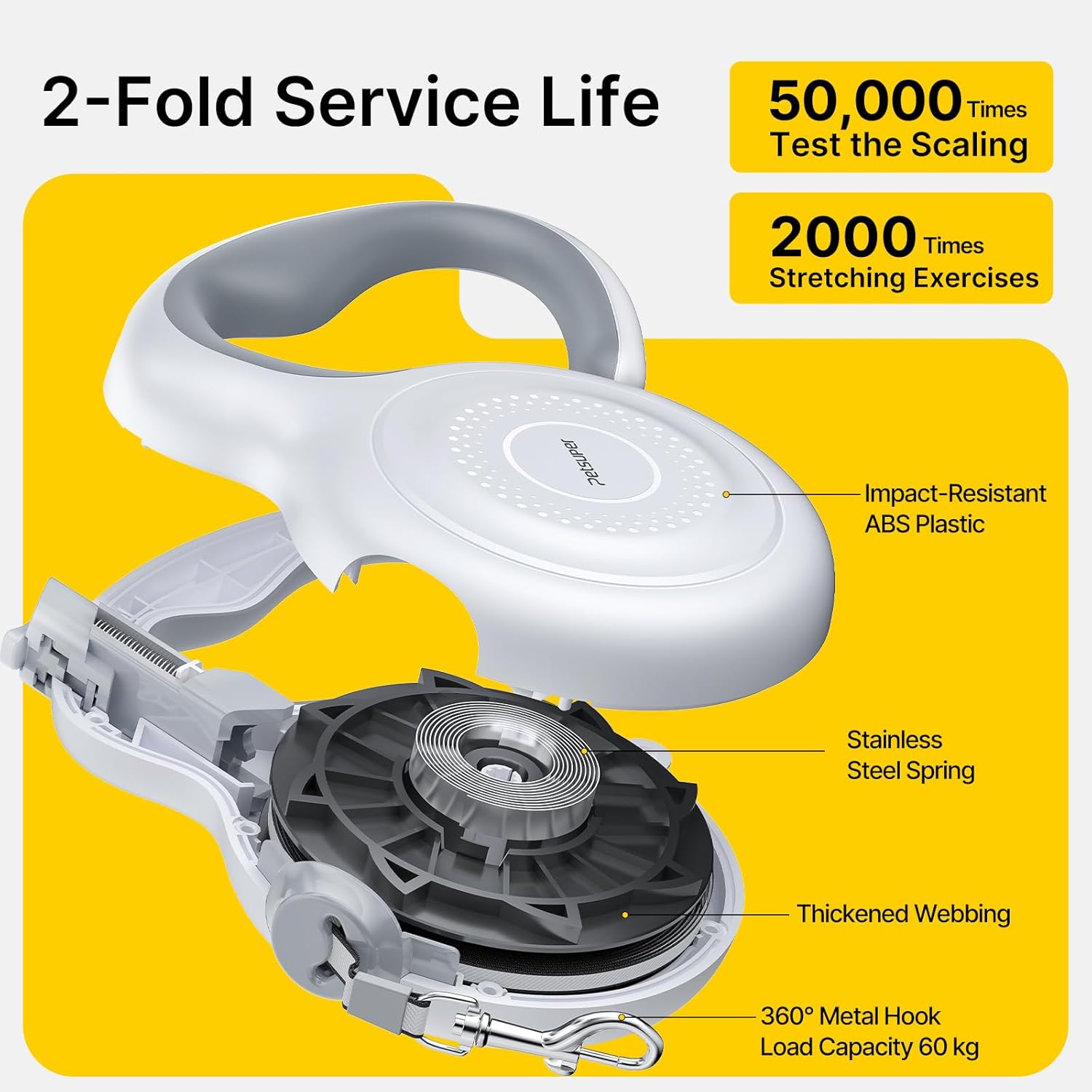 Premium 5M Retractable Dog Lead with Active Brake - Perfect for Medium to Large Dogs up to 60 Kg