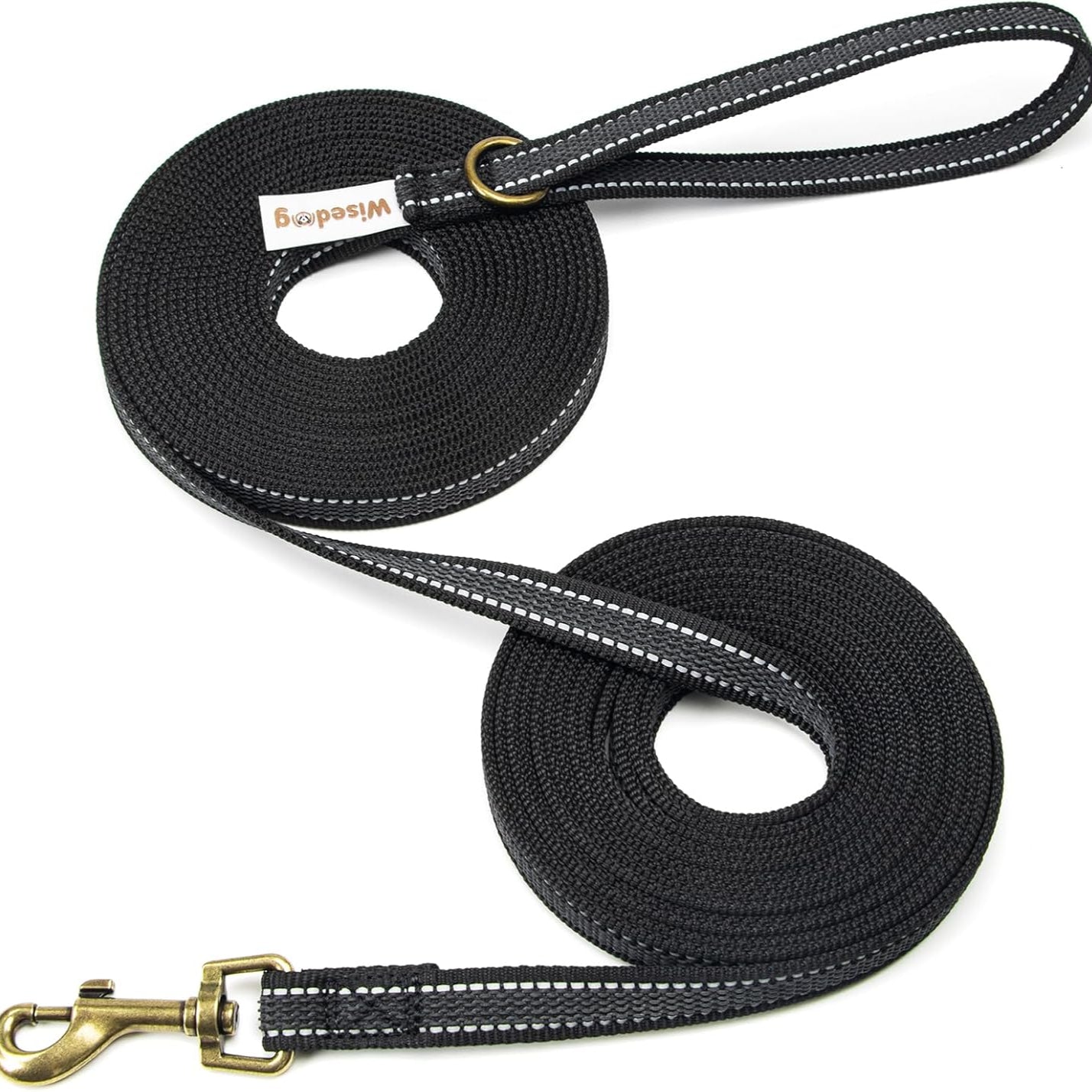 Premium Black Reflective Long Dog Lead - Lightweight, Anti-Slip Grip, Perfect for Indoor & Outdoor Adventures