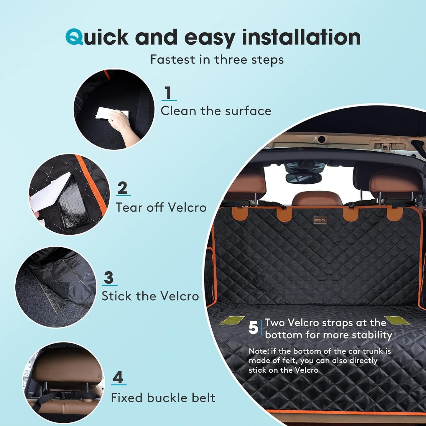 Ultimate Car Boot Protector for Dogs - Non-Slip, Scratchproof & Dirt Resistant Liner with Side & Bumper Protection - Adjustable Straps for SUVs, Trucks & Cars