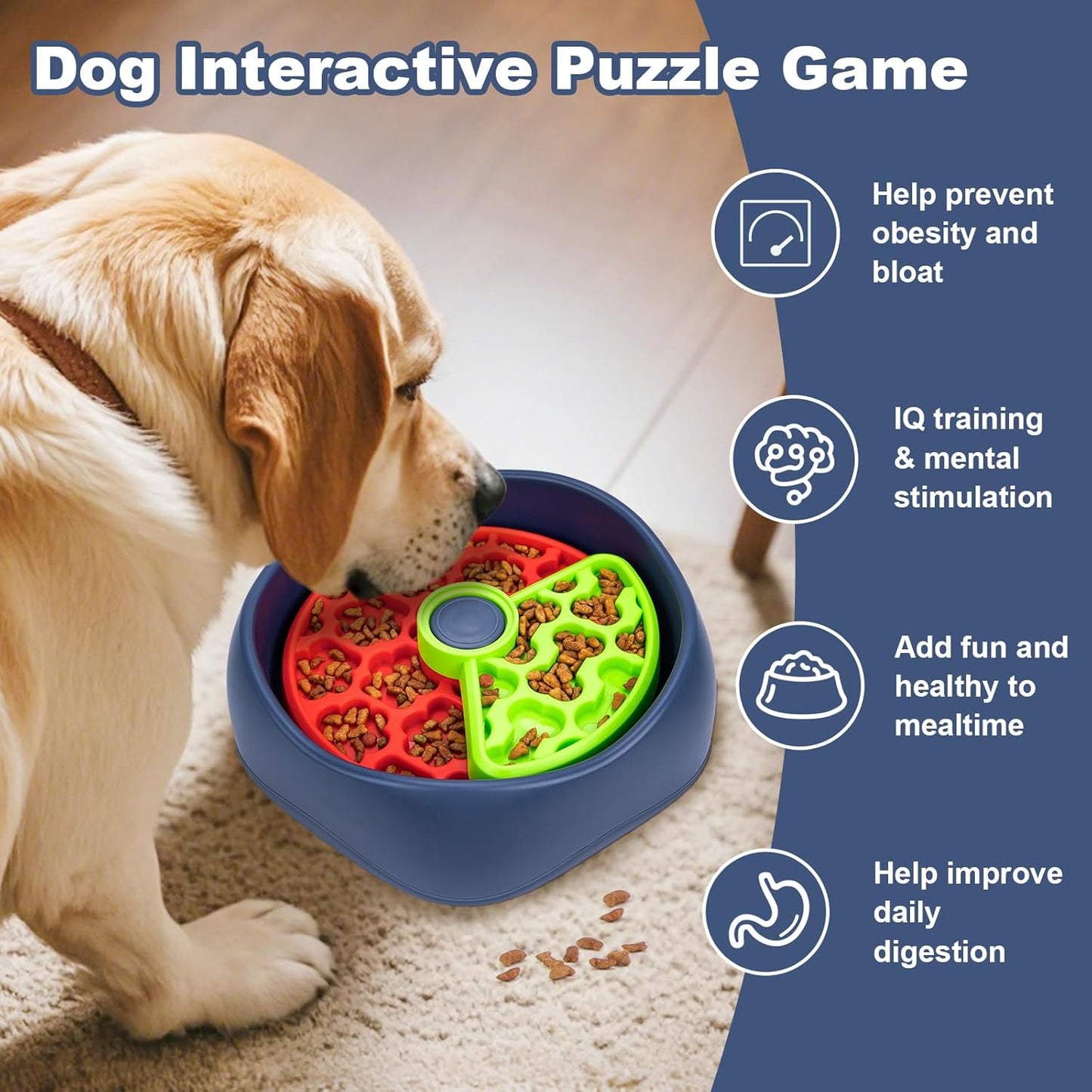 Interactive Slow Feeder Dog Bowl - Engaging Puzzle Game for Small & Medium Dogs