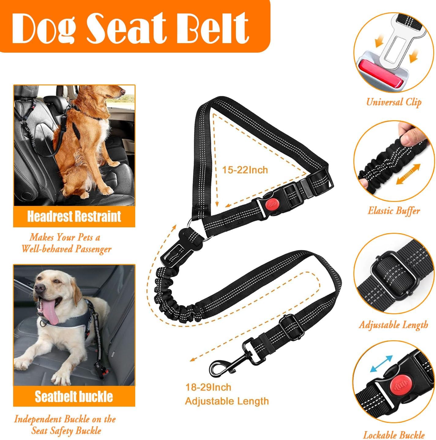 Ultimate No Pull Dog Harness Set - Includes Collar, Lead, Seat Belt, Collapsible Bowls & Poo Bag Dispenser - Perfect for Training, Walking & Hiking - Fits All Dog Sizes