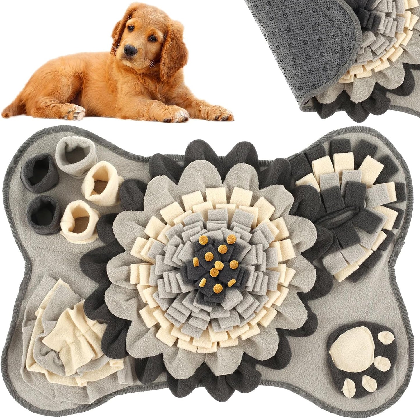 Snuffle Mat for Dogs - Soft, Washable Feeding Mat with Anti-Slip Design for Treats - Perfect for Puppies & Small to Medium Dogs (64x43cm)