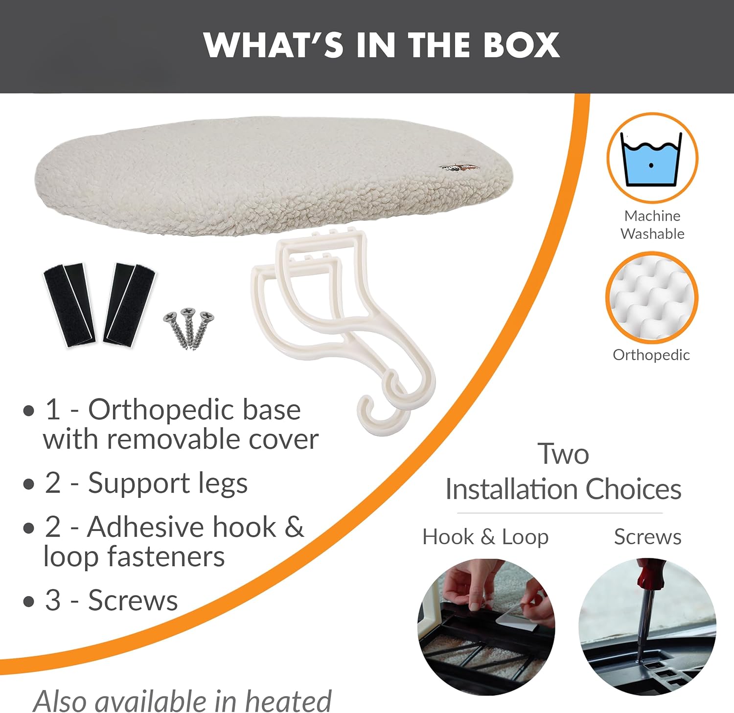 Cosy Kitty Windowsill Hammock Perch Bed - Soft Fleece, Easy Fit & Machine Washable - Cream 35.5cm x 60.96cm