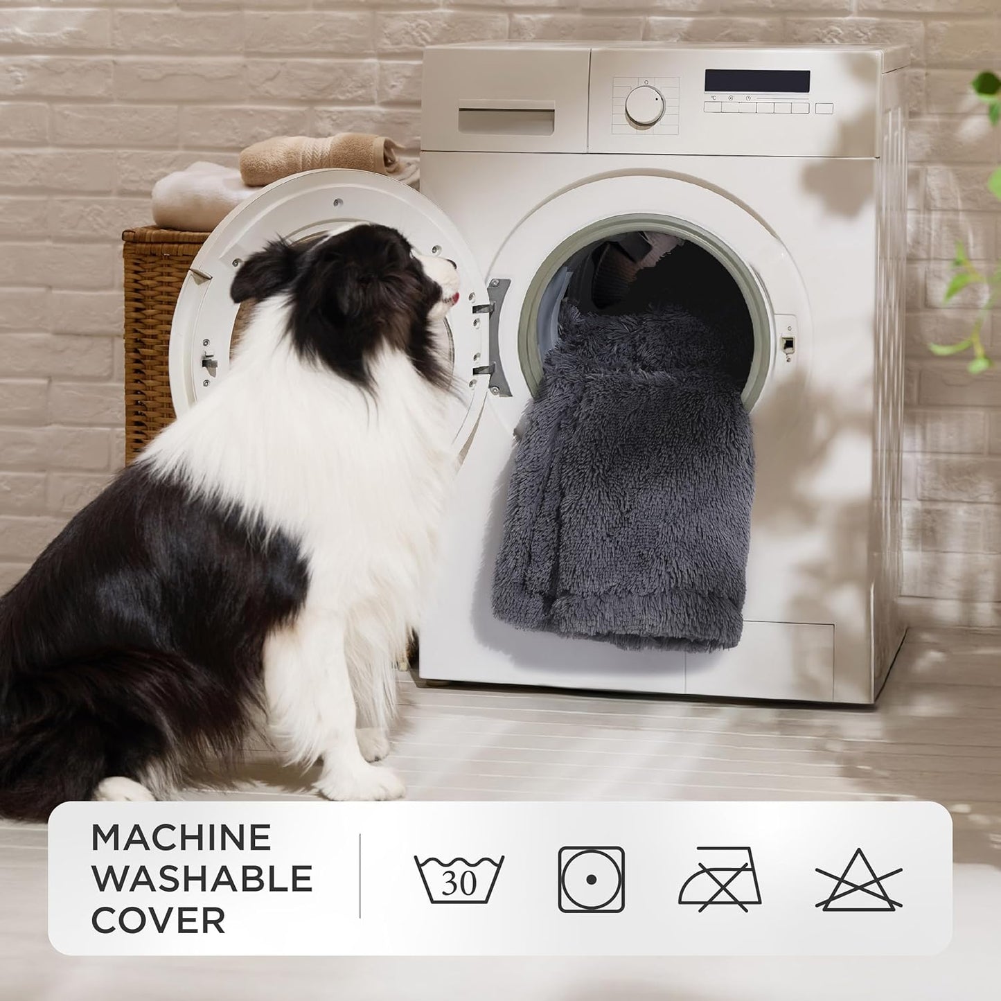 Luxurious Human Dog Bed for Adults - 2-in-1 Foldable Giant Bed with Egg Foam Support, Waterproof Liner & Faux Fur Orthopaedic Sofa, 180x104cm