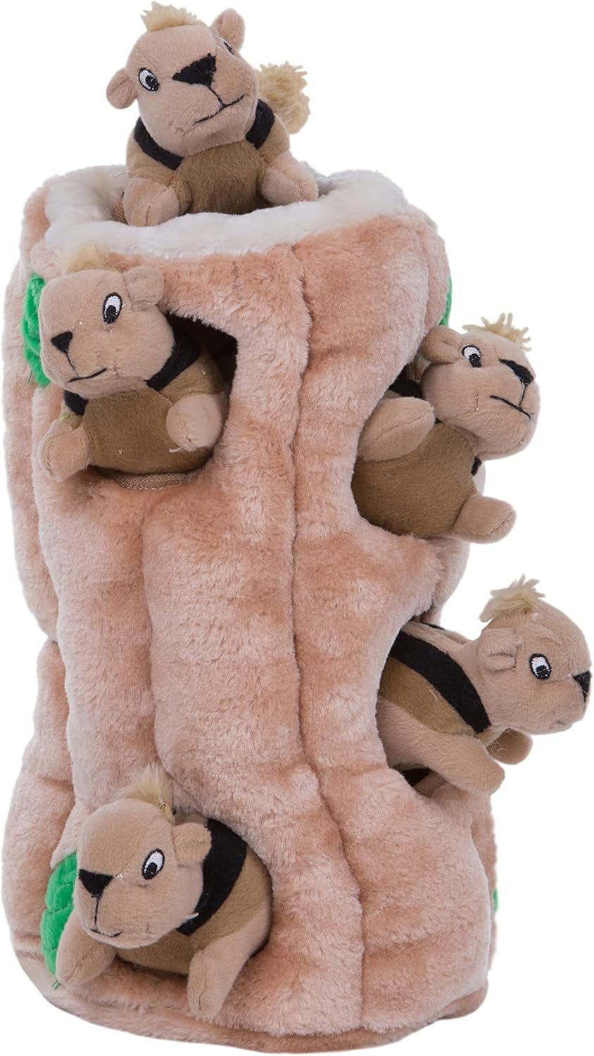 Plush Squirrel Hide and Seek Dog Toy - Interactive Squeaky Toy for Birthday Fun, Mental Stimulation, and Boredom Relief