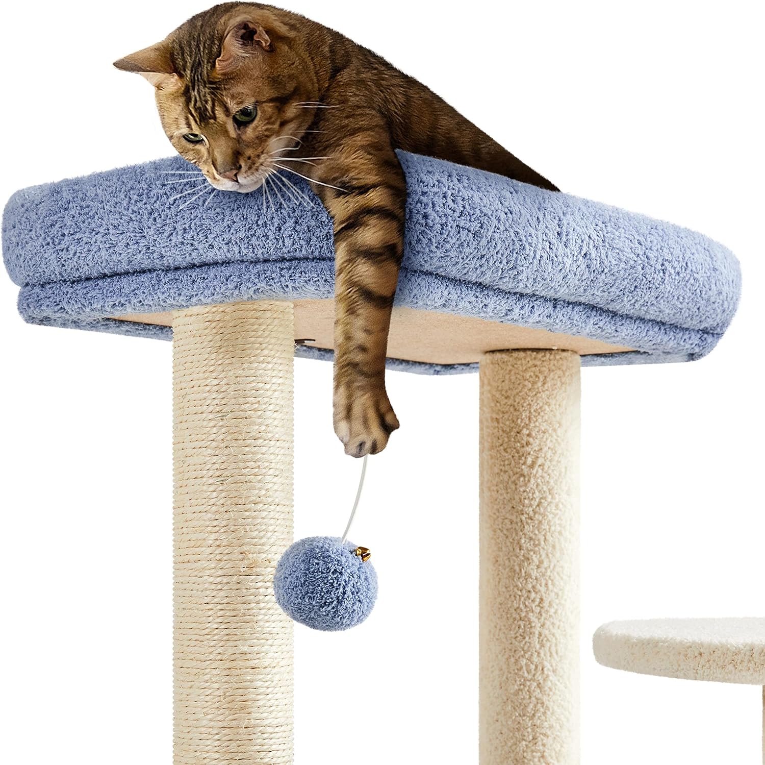 Deluxe 90Cm Cat Tree Tower - Stylish Indoor Activity Centre with 2 Perches, Scratching Posts, Capsule Nest & Fun Dangling Ball