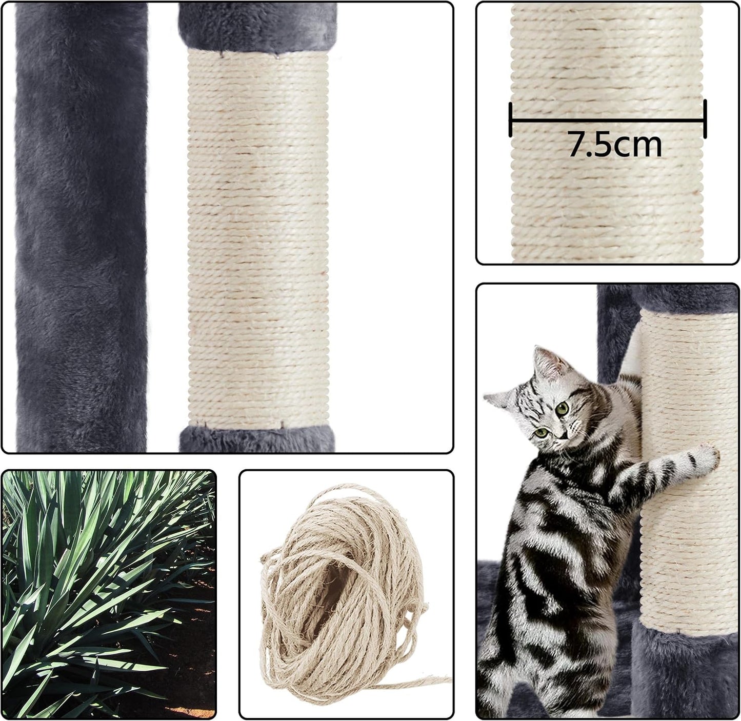 Ultimate 177Cm Cat Tree for Indoor Cats - Spacious Tower with House, Scratching Posts, Condo, Perch, Basket & Hammock