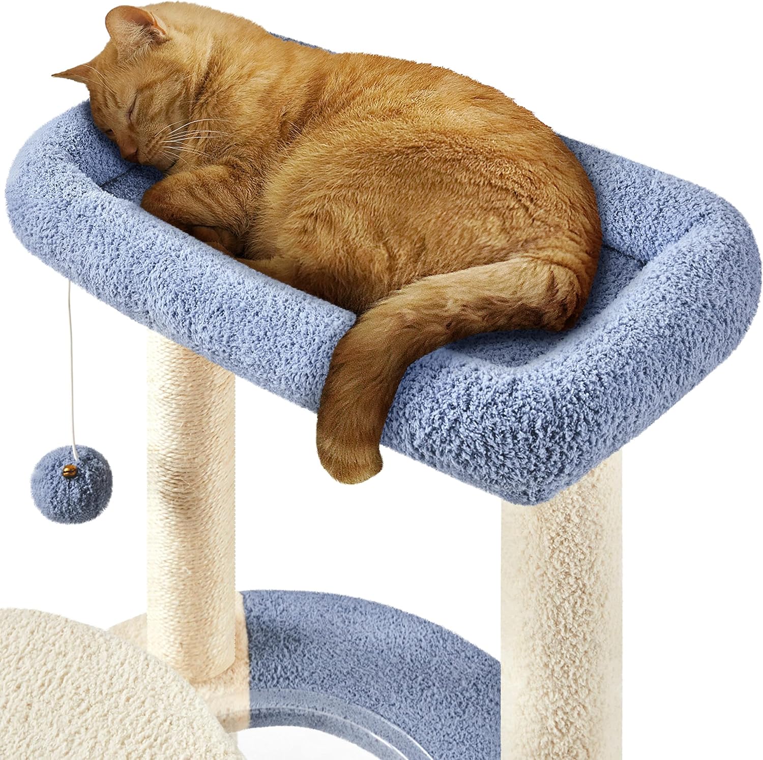 Deluxe 90Cm Cat Tree Tower - Stylish Indoor Activity Centre with 2 Perches, Scratching Posts, Capsule Nest & Fun Dangling Ball