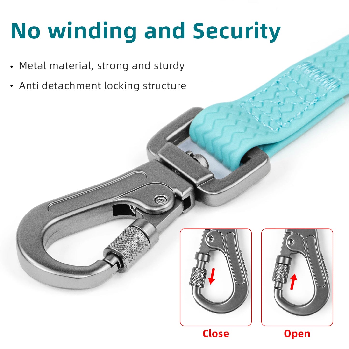 Durable Waterproof PVC Dog Leash - 1.8M, 3M, 5M, 10M Options for Large & Medium Dogs - Easy to Clean with Wave Texture for Training & Running