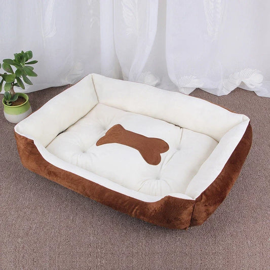 Cosy Square Dog Bed for Cats and Small to Medium Dogs - Thickened Non-Slip Cushion