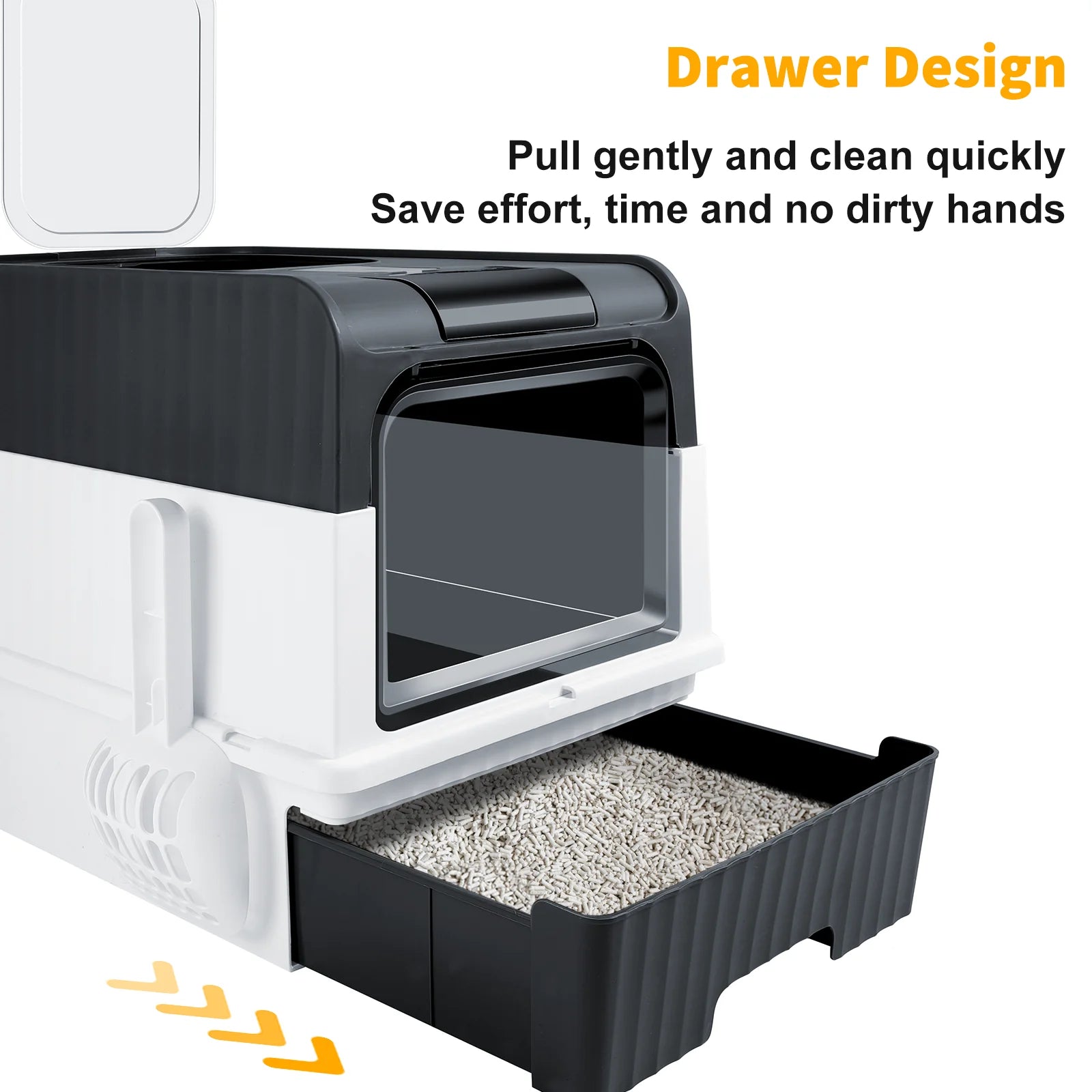 Ultimate Extra Large Self-Cleaning Cat Litter Box with Enclosed Drawer and Anti-Splash Design